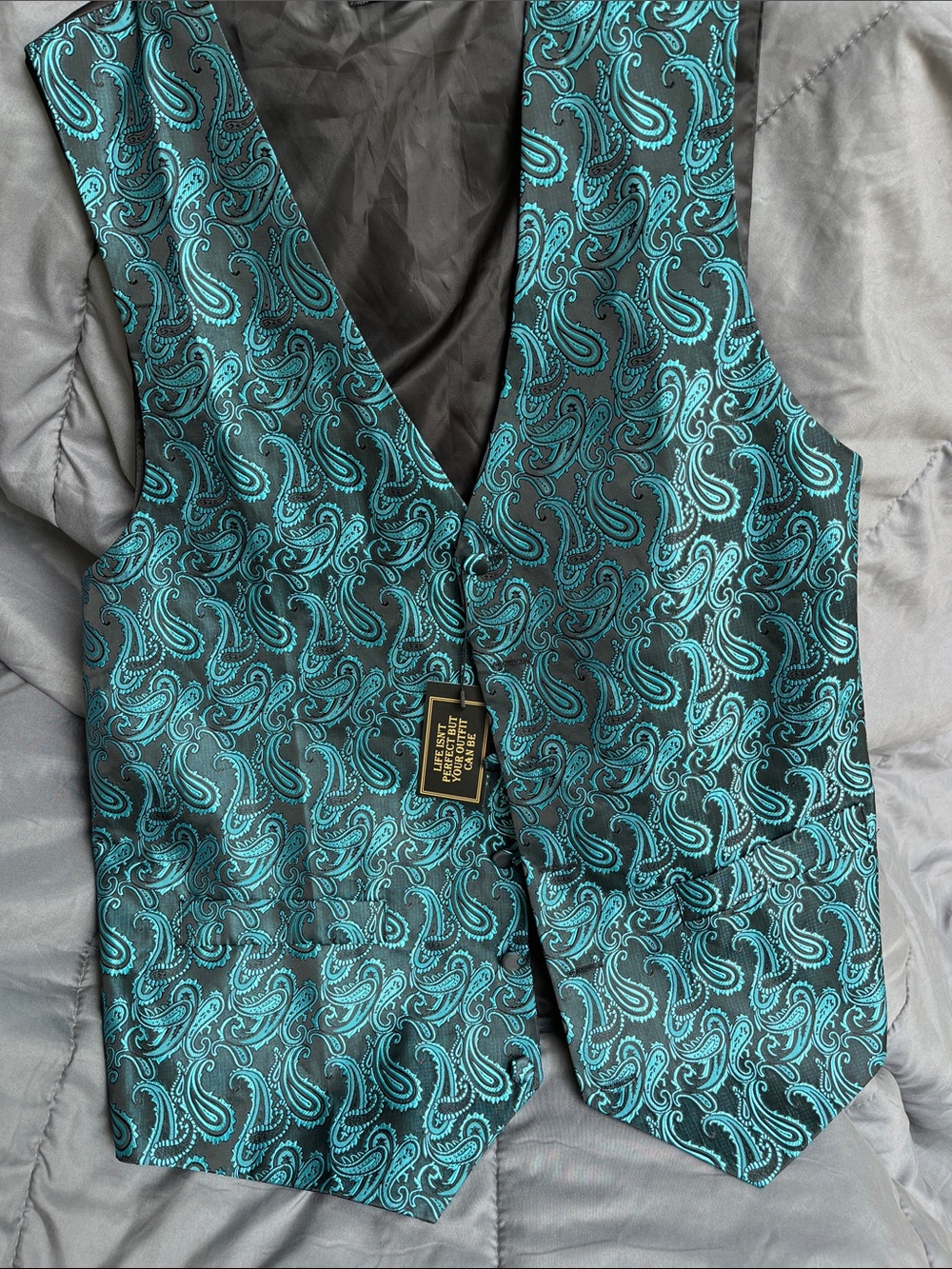Diba Teal Paisley Men's Vest